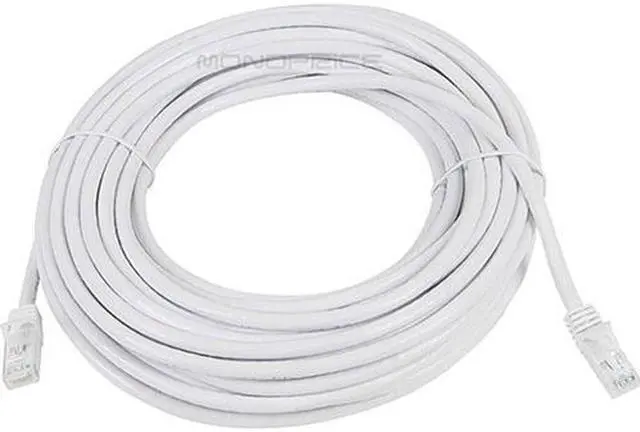 Alt view image 3 of 12 - Monoprice Cat6 Ethernet Patch Cable - 50 Feet - White | Network Internet Cord - RJ45, Stranded, 550Mhz, UTP, Pure Bare Copper Wire, 24AWG - Flexboot Series