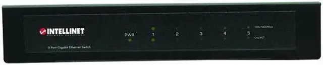 Alt view image 3 of 19 - Intellinet 5-Port Gigabit Ethernet Switch, Desktop Size, Metal Housing, IEEE 802.3az (Energy Efficient Ethernet)
