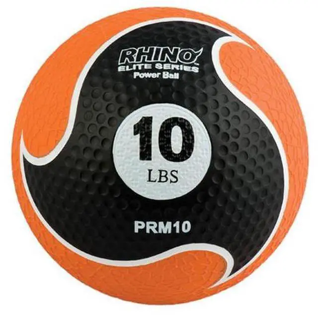 Alt view image 4 of 7 - Champion Sports PRM10 Rhino Elite Medicine Ball - 10 lb - Orange