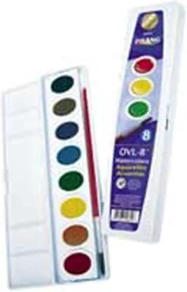 Alt view image 2 of 6 - Dixon Ticonderoga Company DIX00800 Watercolors- w- No. 9 Brush- Refillable- Nontoxic- 8 Colors
