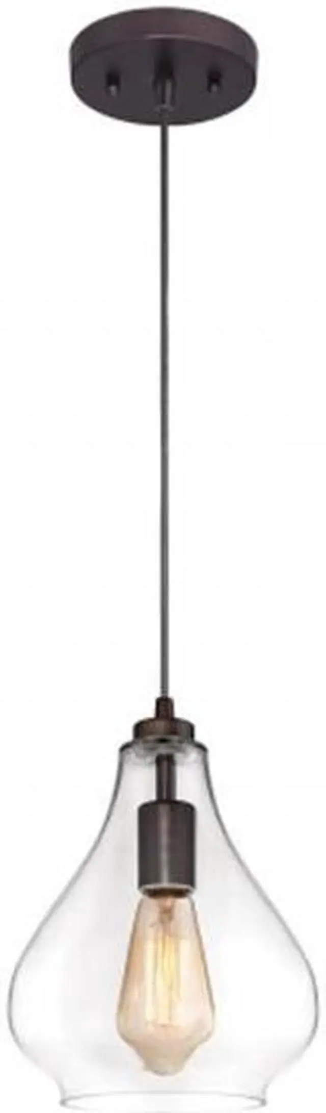 Main image of Westinghouse 6102600 One Light Bronze with Glass Adjustable Mini Pendant, 60.25 in.