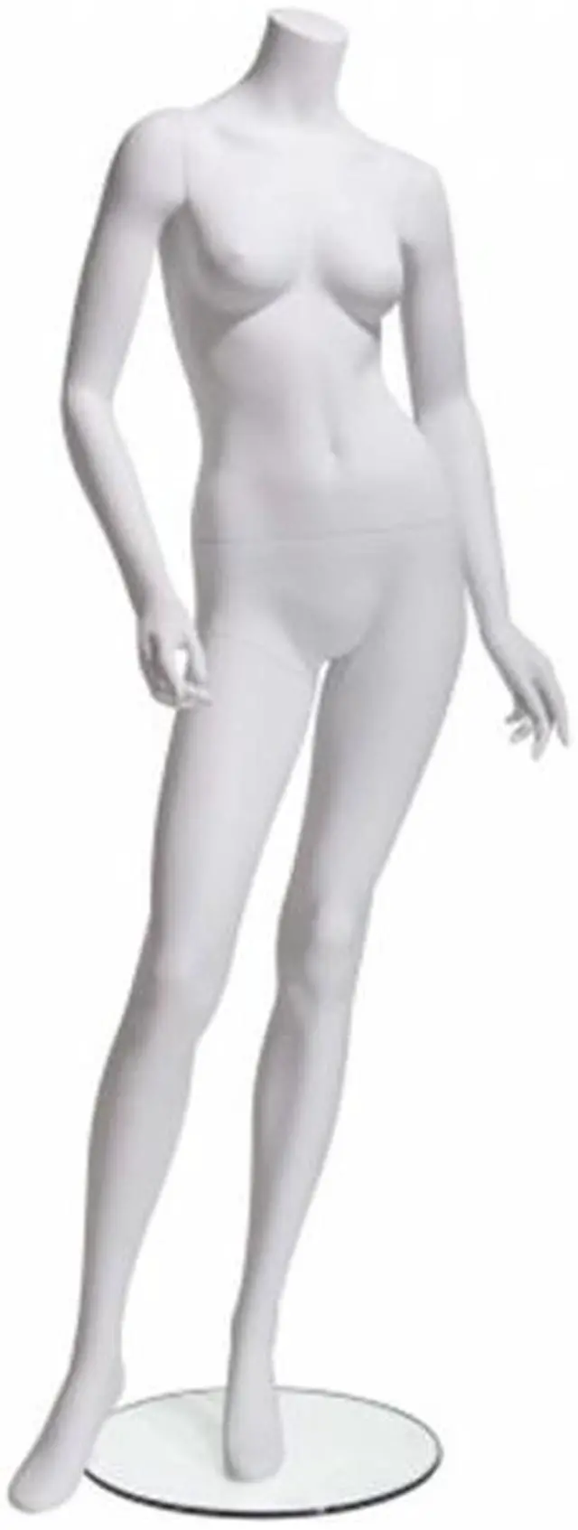 Main image of Econoco EVE-3HL Female Mannequin - Headless, Arms Slightly Bent, Turned At Waist, Right Leg Forward