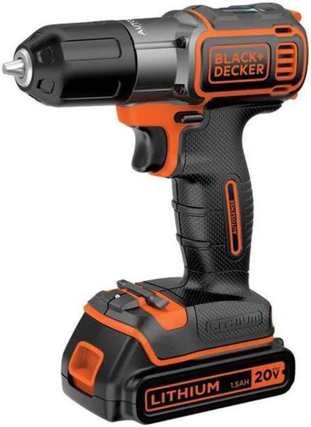 Alt view image 8 of 17 - Black & Decker BDCDE120C 20V MAX Lithium-Ion 3/8 in. Cordless Drill Driver Kit with Autosense Technology (2 Ah)