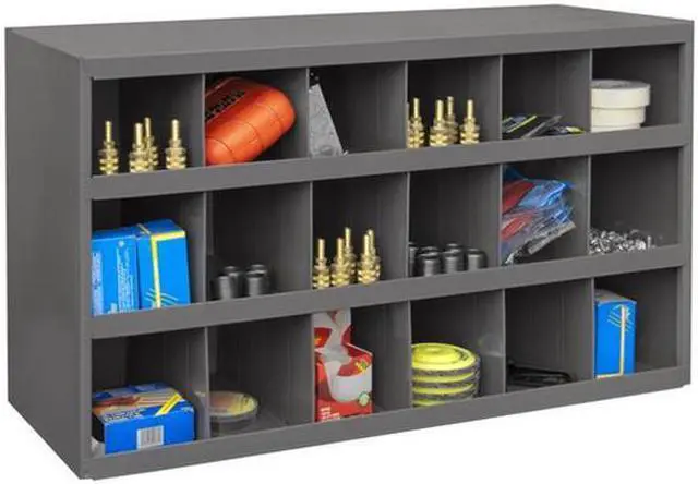 Alt view image 3 of 4 - DURHAM MFG 354-95 Prime Cold Rolled Steel Pigeonhole Bin Unit, 12 in D x 19 1/4
