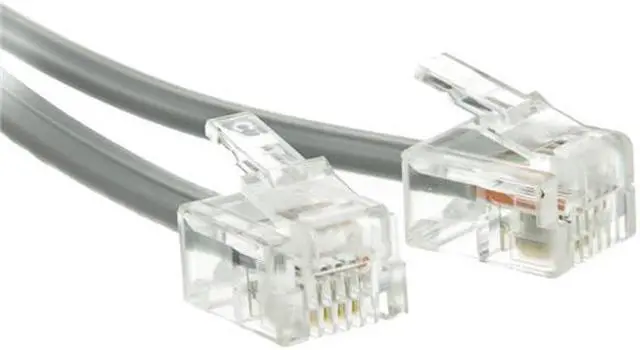 Alt view image 2 of 2 - Cable Wholesale Telephone Cord (Voice), RJ11, 6P / 4C, Reverse, 15 foot - White