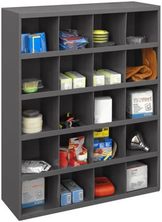 Alt view image 3 of 4 - DURHAM MFG 351-95 Prime Cold Rolled Steel Pigeonhole Bin Unit, 12 in D x 42 in