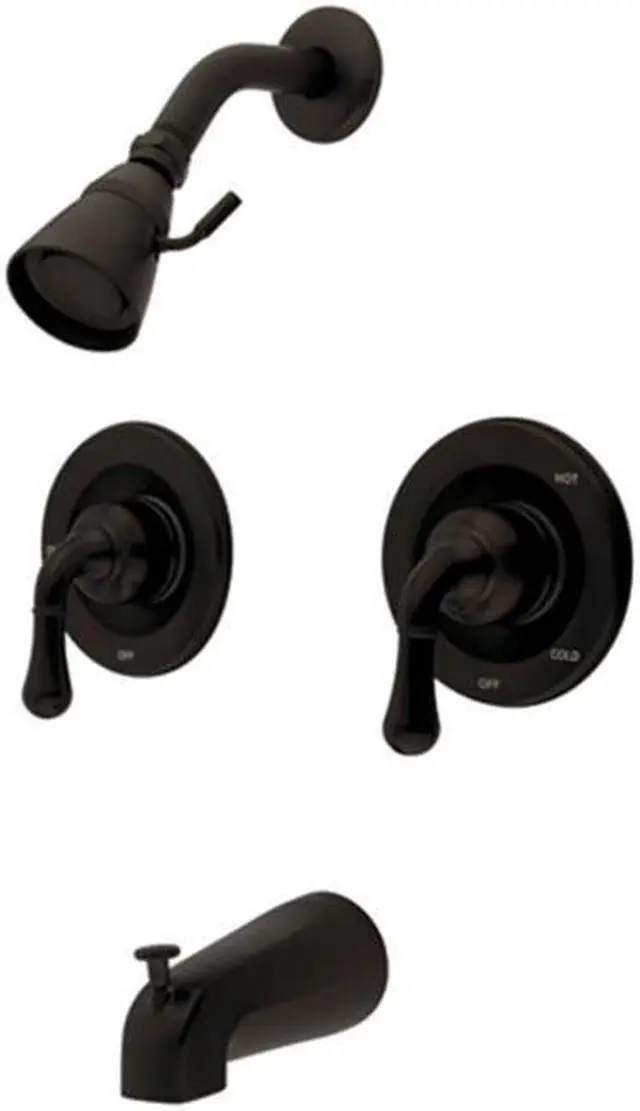 Alt view image 3 of 5 - Kingston Brass KB675 Two Handle Tub & Shower Faucet