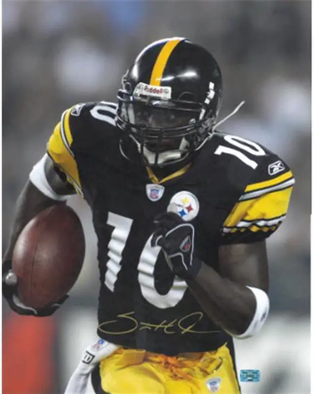 Main image of Athlon CTBL-015739 Santonio Holmes Signed Pittsburgh Steelers 16 X 20 Photo - Black Jersey - Holmes Hologram
