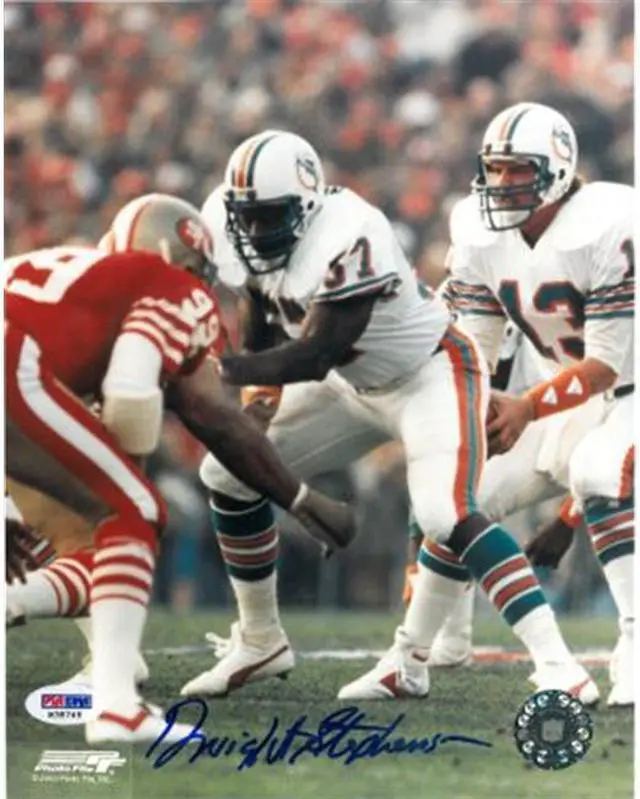 Main image of Dwight Stephenson signed Miami Dolphins 8x10 Photo- PSA DNA Hologram