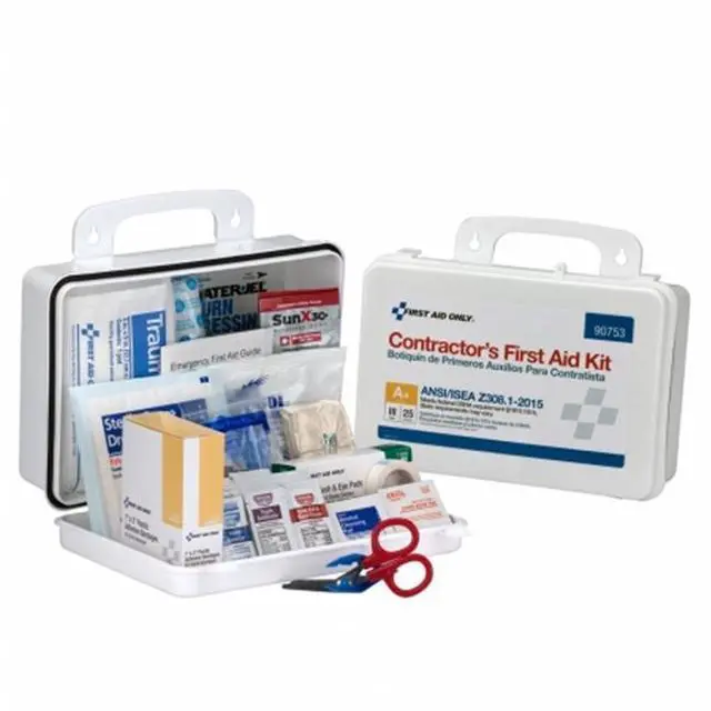 Alt view image 4 of 11 - First Aid Only Contractor ANSI Class A+ First Aid Kit for 25 People 128 Pieces 90753