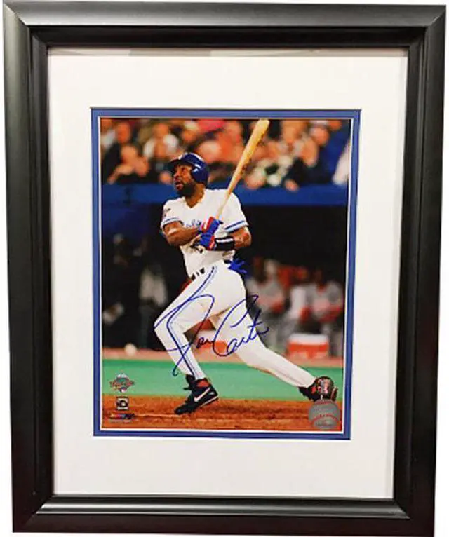 Main image of Joe Carter signed Toronto Blue Jays 16X20 Photo Custom Framed (1993 World Series Swinging)