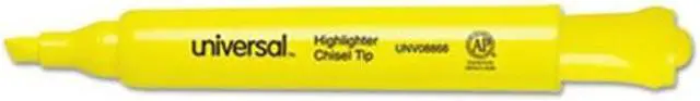 Alt view image 2 of 19 - Universal Desk Highlighter Chisel Tip Fluorescent Yellow 36/Pack 08866