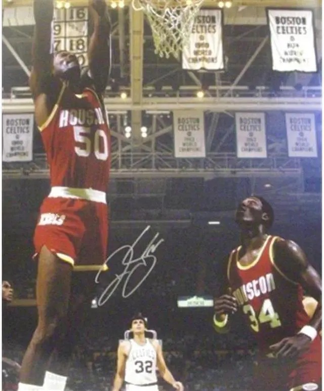 Alt view image 2 of 2 - Ralph Sampson signed Houston Rockets 16x20 Photo vs Celtics