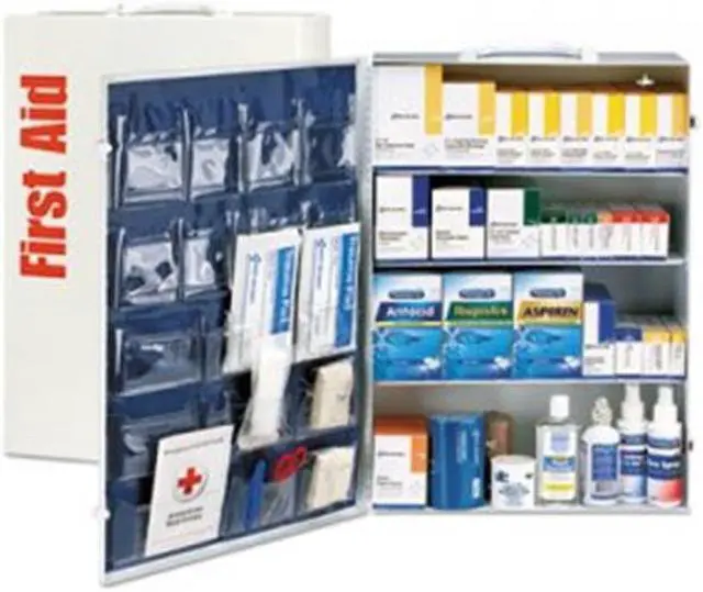 Alt view image 6 of 15 - First Aid Only - 90576 - First Aid Kit, Cabinet, Metal Case Material, General Purpose, 150 People Served Per Kit