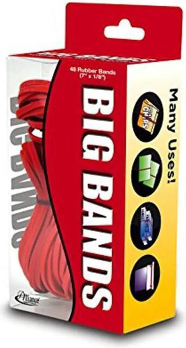 Alt view image 3 of 6 - Alliance 00699 Big Bands Rubber Bands, 7 X 1/8, Red, 48/Pack