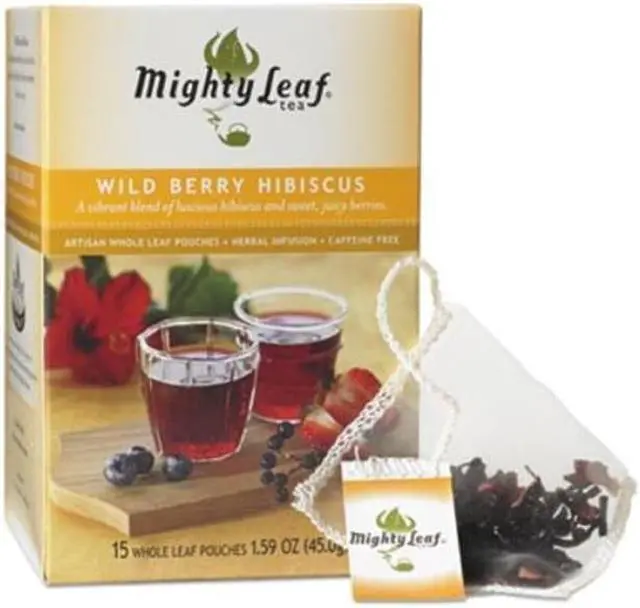 Alt view image 2 of 5 - Mighty Leaf Tea Whole Leaf Tea Pouches, Wild Berry Hibiscus, 15/Box 510144