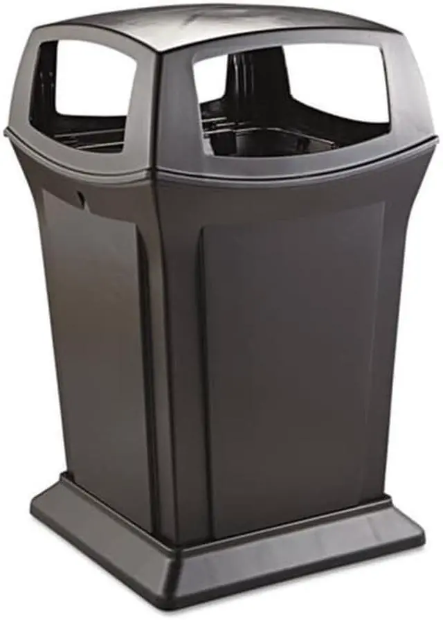 Main image of Rubbermaid Commercial Products 917388BLA Ranger Fire-Safe Container, Square - 45 gallon, Black