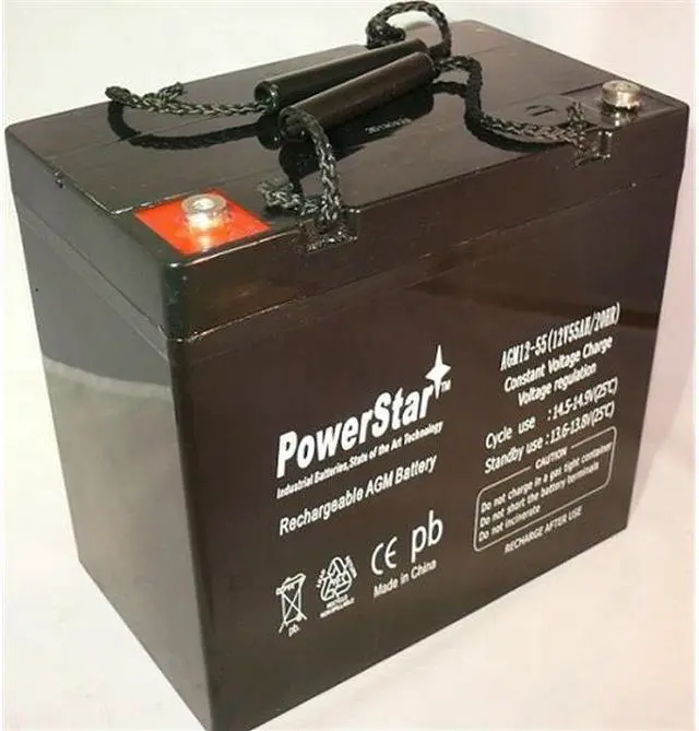 Main image of PS-12550 - 12 Volt/55 Amp Hour Sealed Lead Acid Battery with