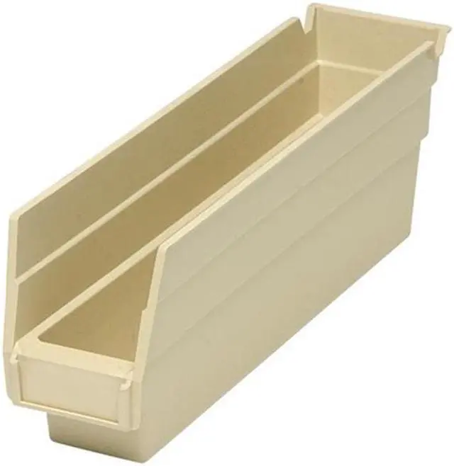 Alt view image 3 of 7 - QUANTUM STORAGE SYSTEMS QSB100IV Shelf Storage Bin, Polypropylene, Ivory, 4 in