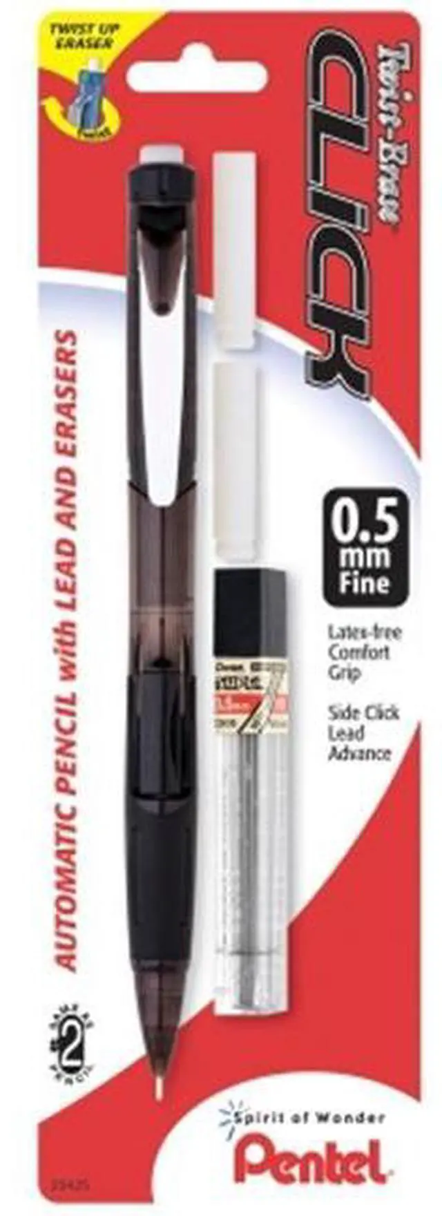 Alt view image 3 of 4 - Pentel PD275TLEBP Twist Erase Click Mechanical Pencil #2, HB Pencil Grade - 0.5 mm Lead Size - Transparent Barrel - 1 / Pack