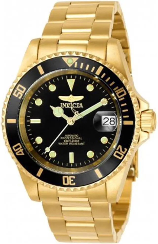 Alt view image 5 of 5 - Invicta 8929OB Mens Pro Diver Automatic 3 Hand Black Dial Watch - Gold Tone