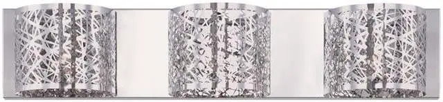 Main image of ET2 E21316-10PC Inca 3 Light Polished Chrome Bath Light Wall Light in Clear & White, 4.25 in., Without Bulb - 24 in.