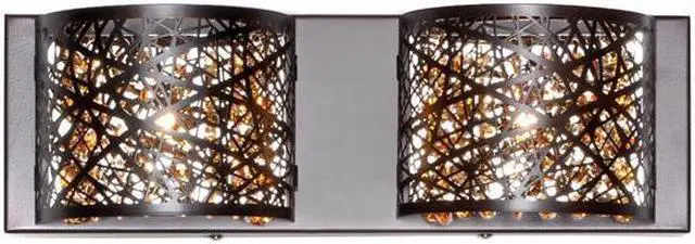 Main image of ET2 E21315-10BZ Inca 2 Light Bronze Bath Light Wall Light in Clear & White, 4.25 in., Without Bulb - 16 in.