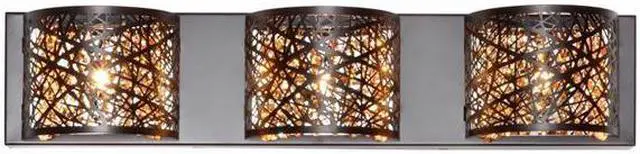 Main image of ET2 E21316-10BZ Inca 3 Light Bronze Bath Light Wall Light in Clear & White, 4.25 in., Without Bulb - 24 in.