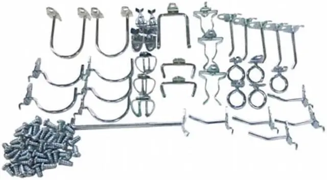 Alt view image 2 of 7 - Durahook Pegboard Hook Assortment Kit Silver Zinc Plated Steel  Steel 76936
