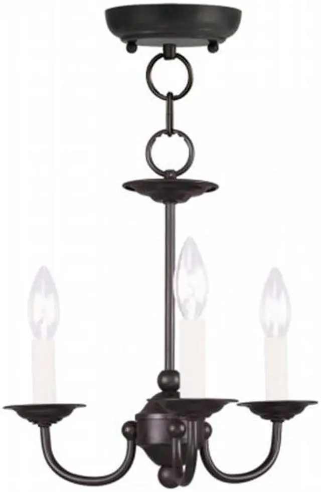 Alt view image 3 of 6 - Livex Lighting Home Basics Mini Chandelier in Black - 4153-04