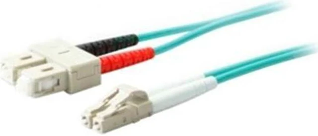 Main image of AddOn ADD-SC-LC-20M5OM4 65.62 ft. Aqua Laser-Optimized Multi-Mode fiber (LOMM) Duplex SC/LC OM4 Aqua Patch Cable