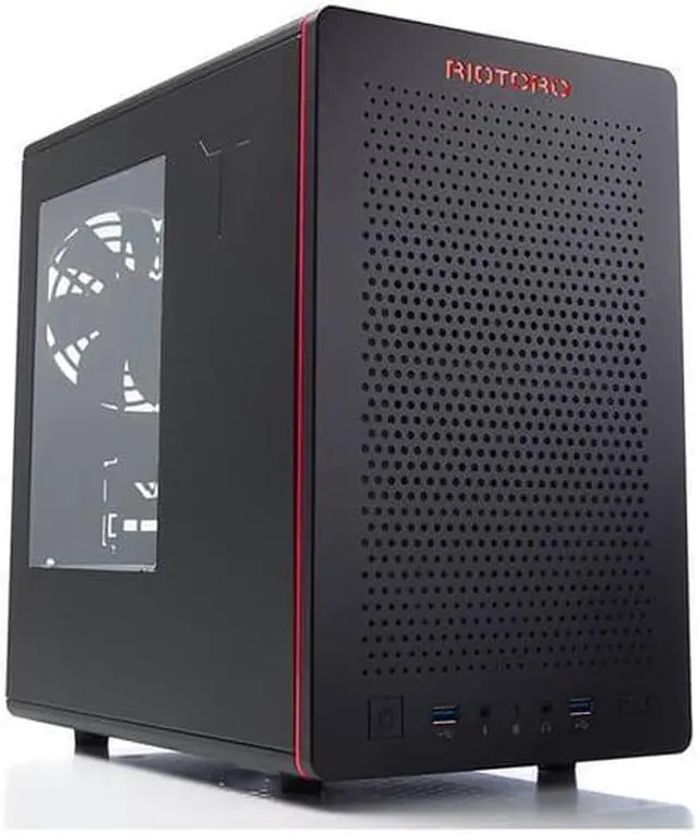 Alt view image 10 of 11 - Mini ITX Case, RIOTORO® CR280 Gaming Case with Clear Window Panel [(2) USB 3.0 Ports, (2) 120mm Case Fans, (3) Internal Drive Bays, (2) PCI Express Slots]