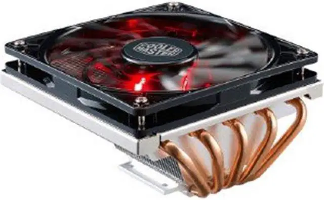Alt view image 7 of 7 - Cooler Master GeminII M5 LED - 2U Low Profile CPU Cooler with 5 Direct Contact Heatpipes & XtraFlo 120 Slim "Fire Red" LED PWM Cooling Fan