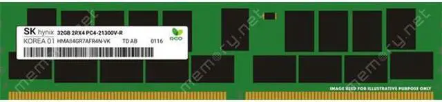 Alt view image 3 of 4 - SK Hynix - HMA84GR7AFR4N-VK - SK hynix DDR4-2666 32GB/2Gx4 ECC/REG CL19 Server Memory