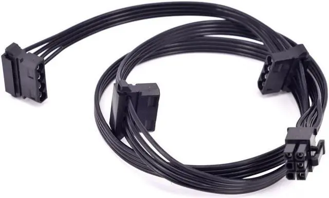 Alt view image 2 of 5 - PCIe 6Pin to 3 Peripheral 4Pin Molex Power Cable GPU 6 Pin to IDE Female for CORSAIR HX1200i HX1000i HX850i HX750i Modular PSU