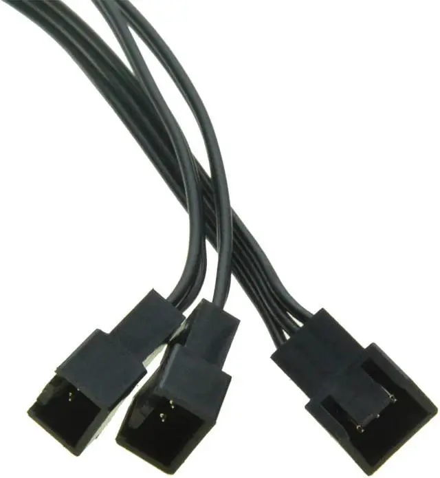 Alt view image 3 of 5 - 12V 3Pin Fan PWM 1 to 3 way Power supply Extension Cable Y Splitter Port Multiplier Computer PC Cooling  22AWG wire