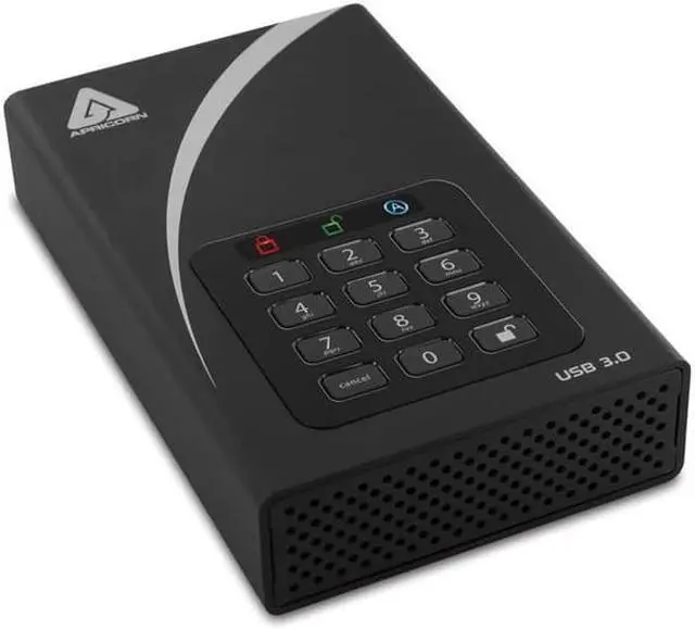 Alt view image 6 of 18 - Apricorn Aegis Padlock DT ADT-3PL256-12TB 12 TB Hard Drive - External - Desktop - TAA Compliant - USB 3.0 - 8 MB Buffer - Black - 256-bit Encryption Standard