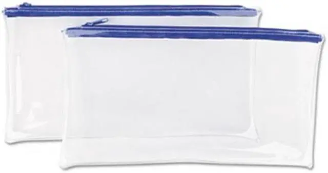 Alt view image 3 of 13 - Zippered Wallets/Cases, 11 x 6, Clear/Blue, 2/Pack 69025