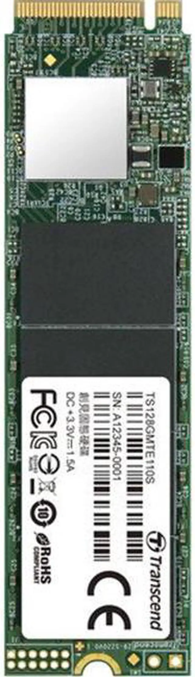 Alt view image 5 of 5 - Transcend 128GB M.2 2280 PCIe Gen3X4 3D TLC Internal SSD