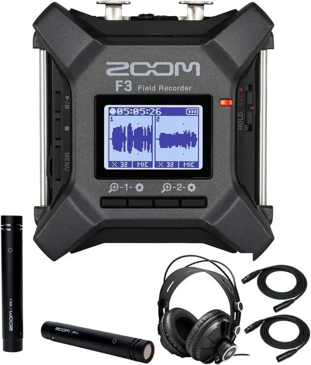Main image of Zoom F3 Digital Multitrack Field Recorder with Mics, Headphones, and Cables