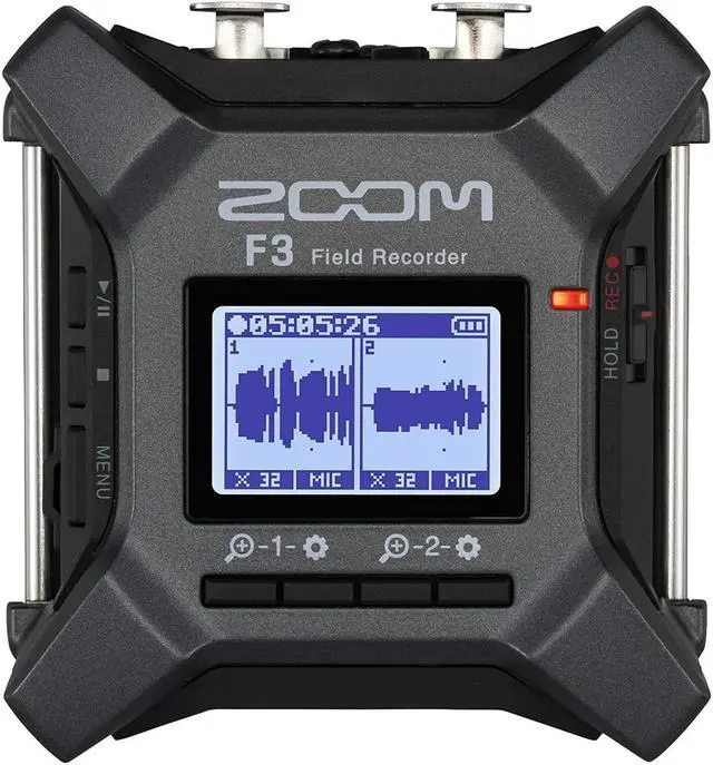 Alt view image 2 of 7 - Zoom F3 Digital Multitrack Field Recorder with Mics, Headphones, and Cables