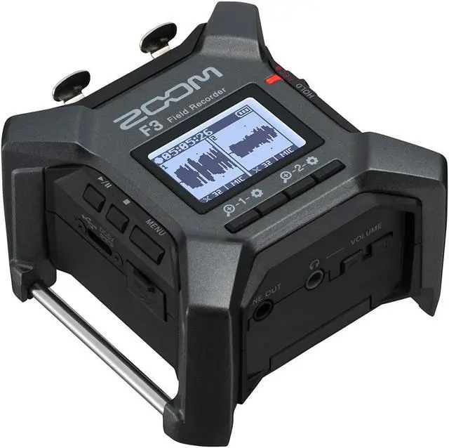 Alt view image 6 of 7 - Zoom F3 Digital Multitrack Field Recorder with Mics, Headphones, and Cables