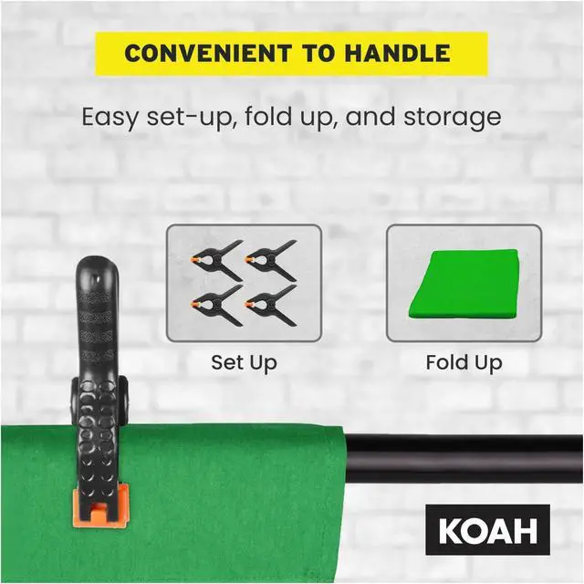 Alt view image 7 of 7 - Koah Backdrop Background Screen with Clamps