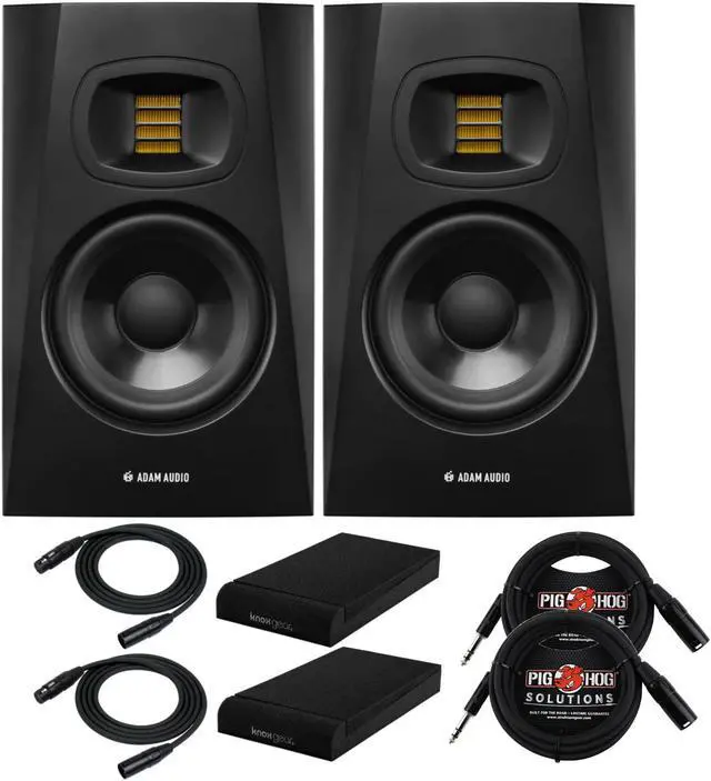 Main image of Adam Audio T8V 8-Inch Powered Studio Monitor (2-Pack) with Pads and Cables