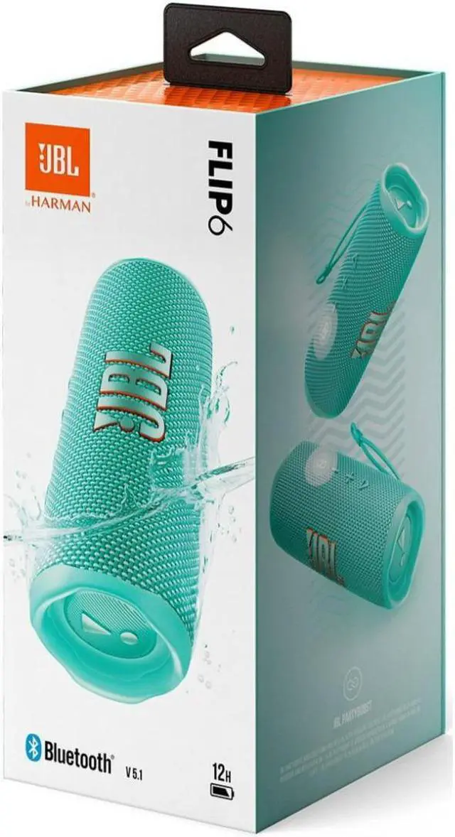 Alt view image 10 of 20 - JBL FLIP6TEAL FLIP6 Teal Portable Waterproof Speaker