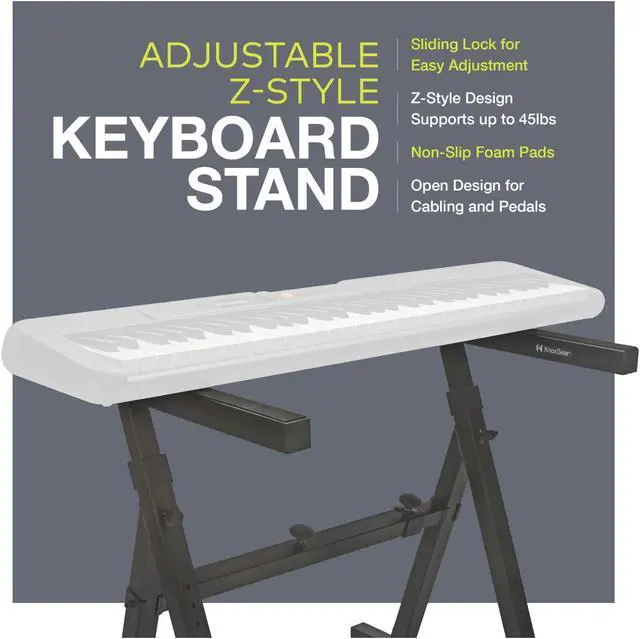 Alt view image 3 of 7 - Knox Gear Z-Style Adjustable Keyboard Stand - Sturdy Height & Width Adjustable