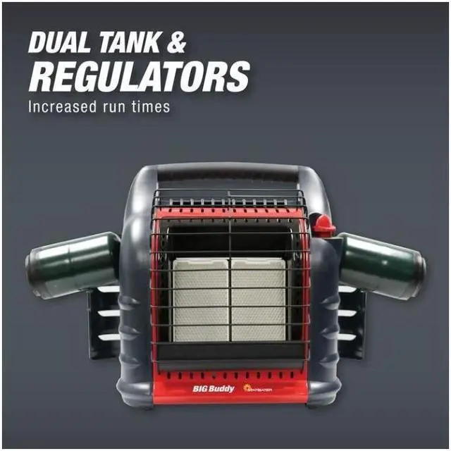 Alt view image 7 of 10 - Mr. Heater 4,000 - 18000 BTU Big Buddy Portable LP Gas Heater Unit
