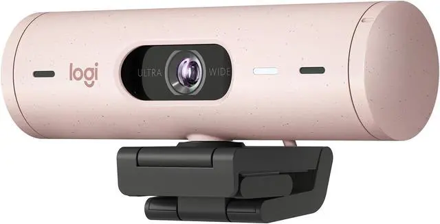 Alt view image 2 of 4 - Logitech Brio 500 1080p Full HD Webcam Webcam (Rose) Bundle with 4-Port USB Hub