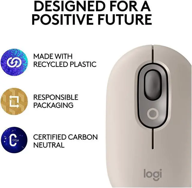 Alt view image 11 of 17 - Logitech POP Wireless Mouse with Customizable Emoji - Wireless - Bluetooth - Mist - Scroll Wheel