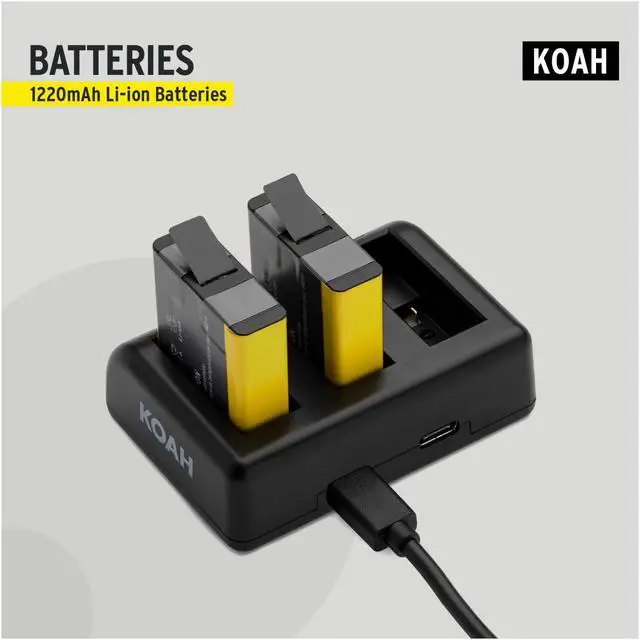 Alt view image 4 of 7 - Koah Pro Battery (2-Pack) and Triple USB Charger for GoPro HERO Camerasle